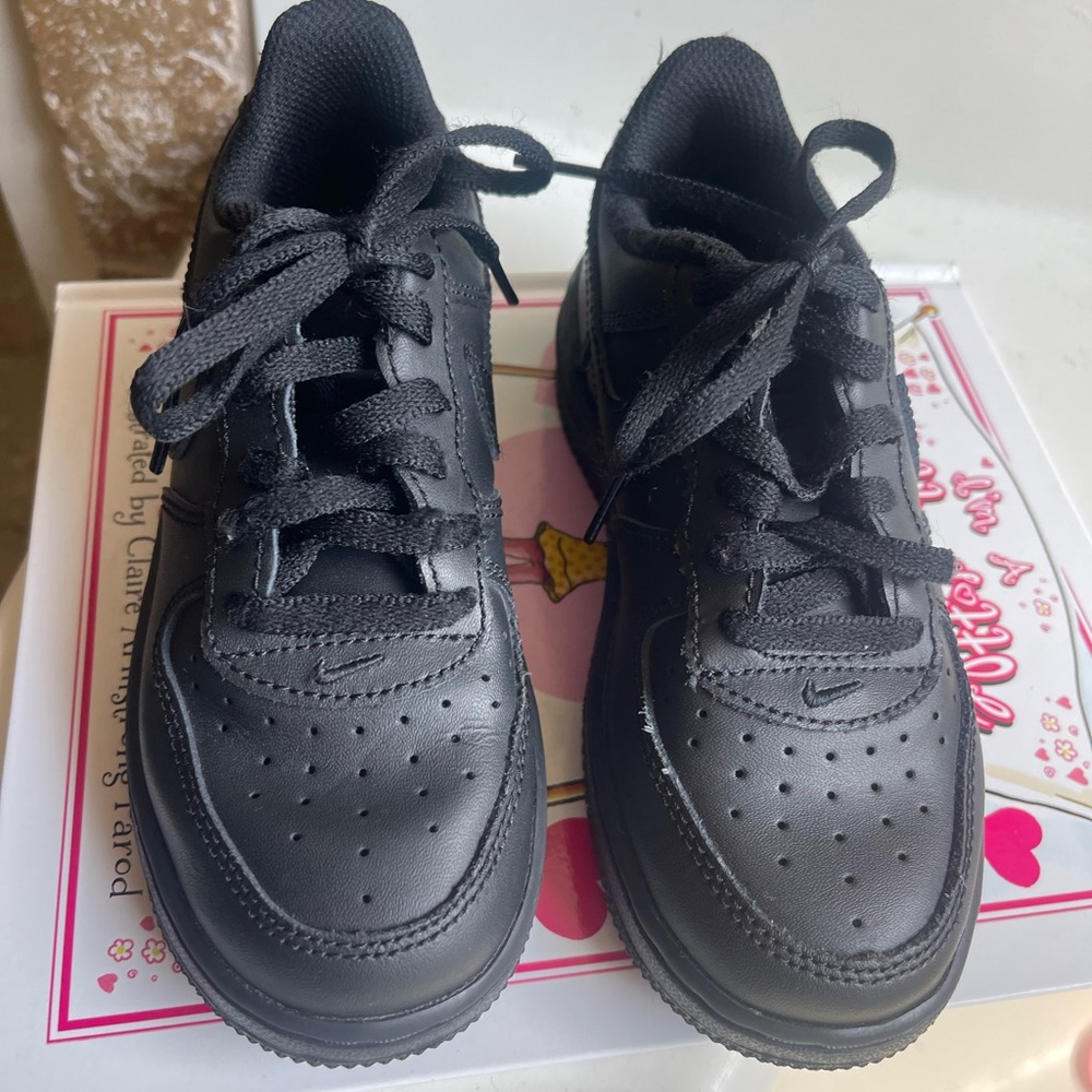 Toddler girl black Air Force 1’s